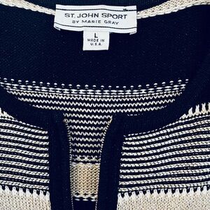 St. John SS zip cardigan, L, EUC